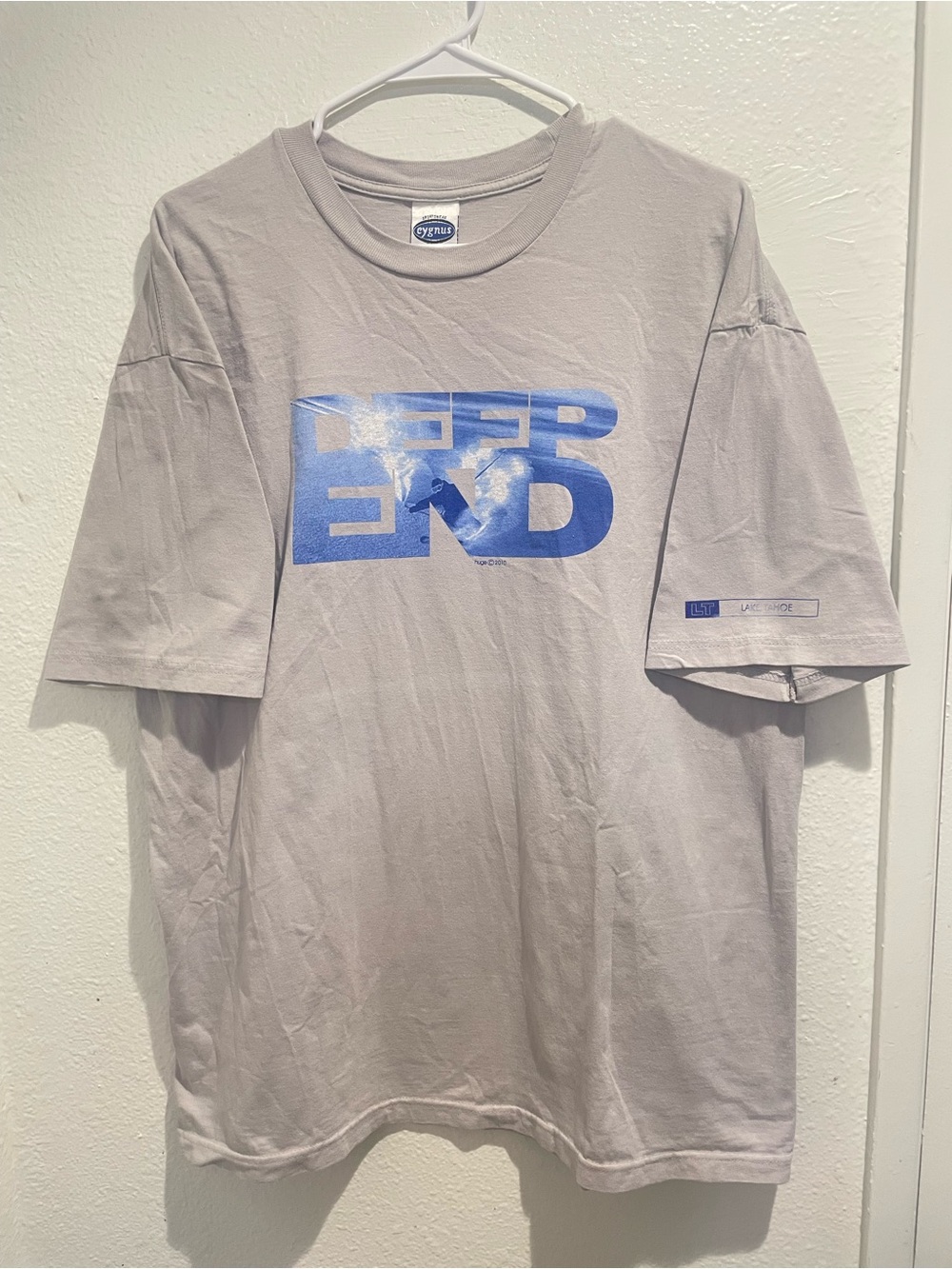 Huge Brand Lake Tahoe Deep End Ski Graphic Tee Size XL Heavyweight Cygnus Blanks